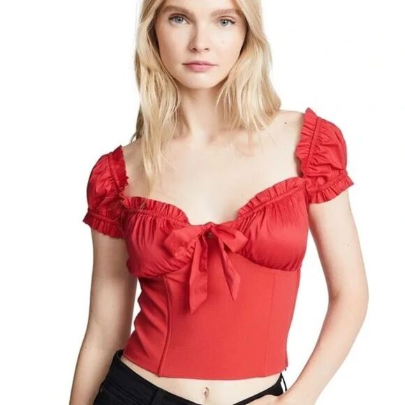 I am Gia Naomi red milk maid top small - Picture 2 of 15